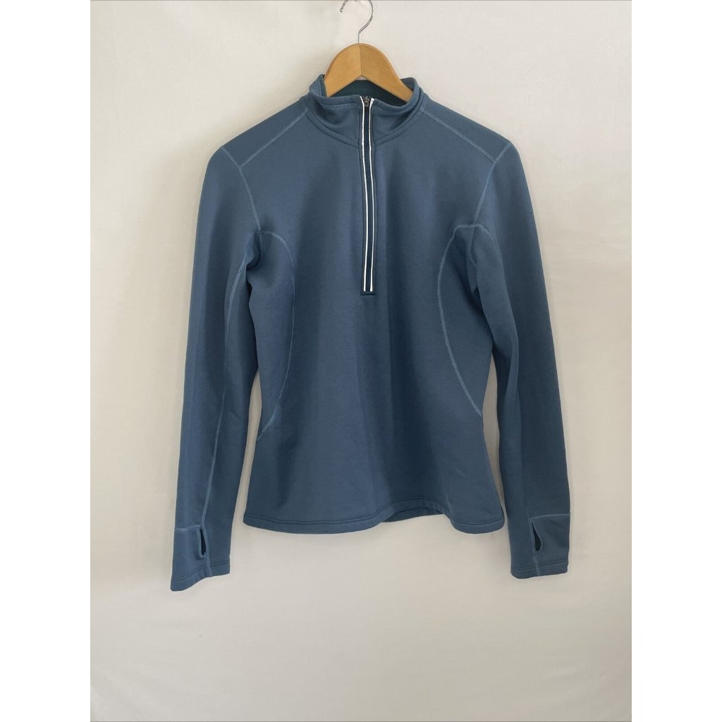 Rei Womens Pullover Jacket Size M Long Sleeve Half Zip Light Weight Thumb Holes